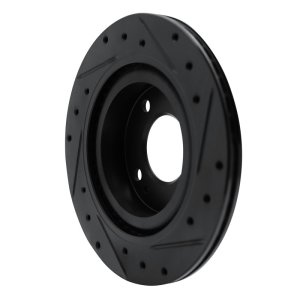 Dodge Attitude Brake Rotor (1) - Front Left - R1 Concepts - Drilled & Slotted - Black - `16-`25